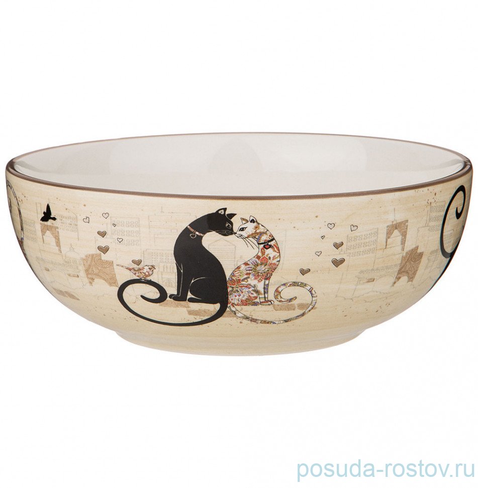 Салатник 16,5 х 16,5 х 6 см 800 мл "Парижские коты" / 244656