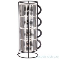 Набор кружек 180 мл 4 шт на металлической подставке &quot;Этника&quot; / 234821