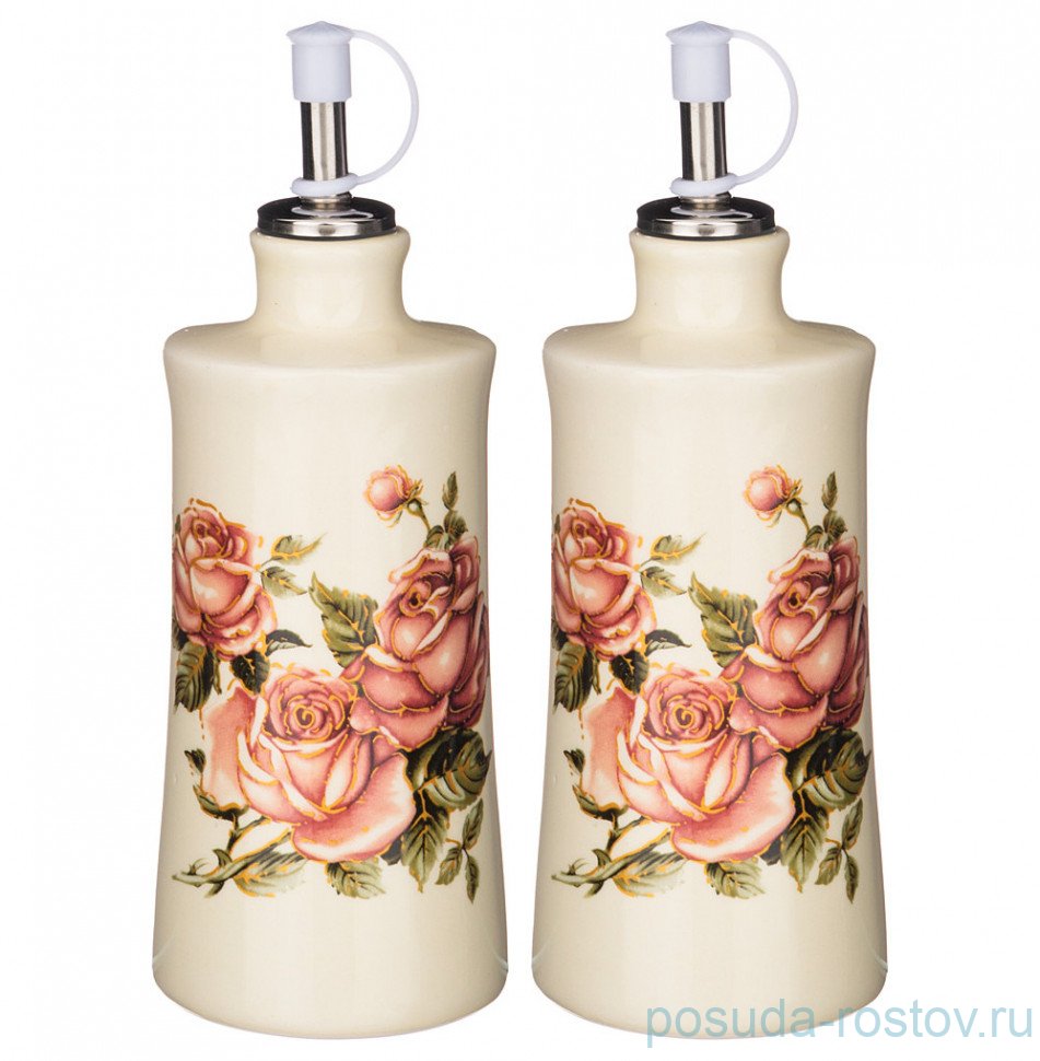 Набор бутылок для масла/уксуса 300 мл 2 шт "корейская роза" / 234837 Набор бутылок для масла/уксуса 300 мл 2 шт "корейская роза" / 234837