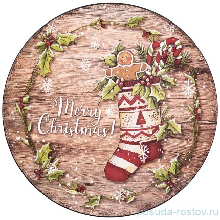 Поднос 33 см круглый &quot;Рождественская сказка&quot; / 268280
