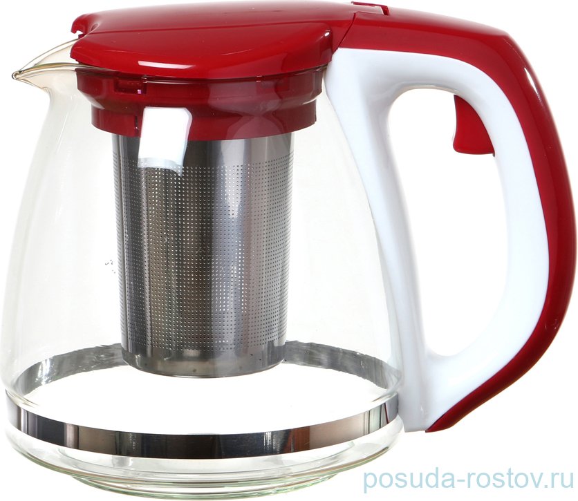 Заварочный чайник 1,1 л с фильтром красный "Agness" / 195706 Заварочный чайник 1,1 л с фильтром красный "Agness" / 195706