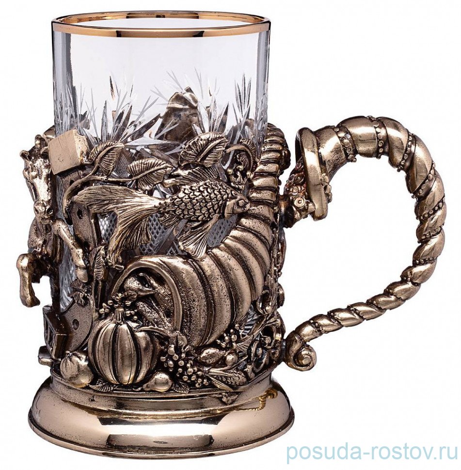 Стакан для чая 250 мл с подстаканником "рог изобилия" / 301027