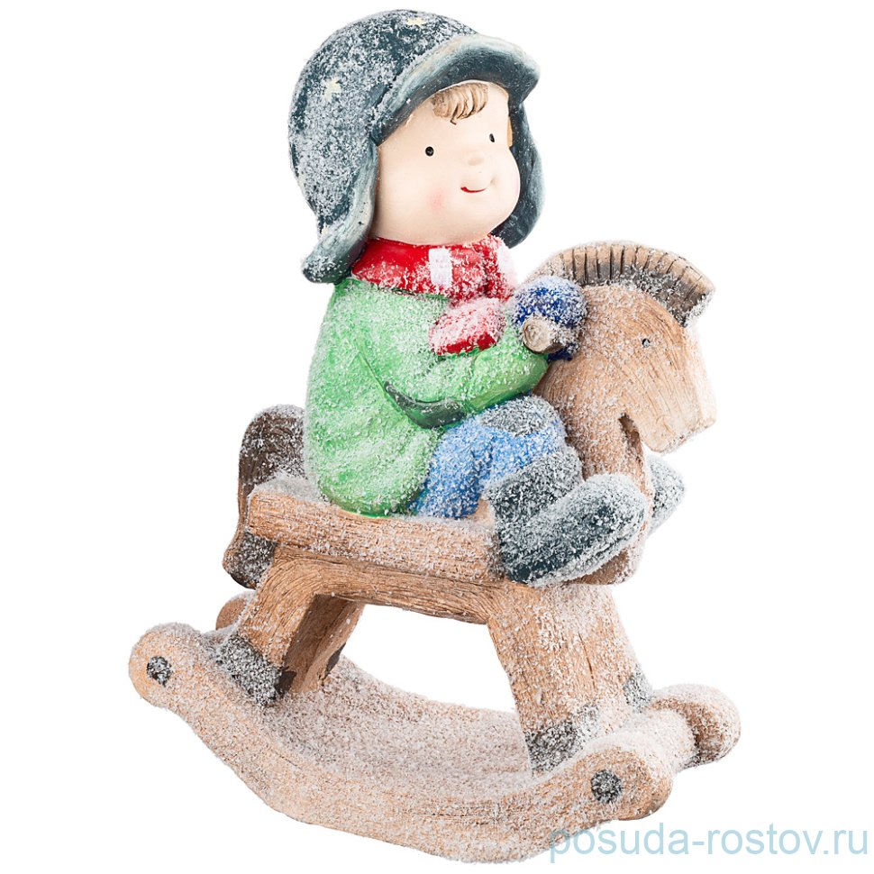 Фигурка 35 х 15 х 42 см "Мальчик на лошадке-качалке" / 270443