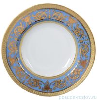 Набор тарелок 23 см 6 шт глубокие &quot;Констанц /Императорское золото /на голубом&quot; / 105092