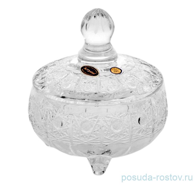 Вазочка 11,4 см с крышкой "Хрусталь резной" / 058584 Вазочка 11,4 см с крышкой "Хрусталь резной" / 058584