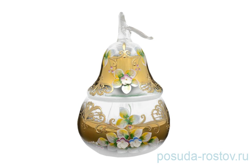 Вазочка 15 см с крышкой - груша "Лепка зелёная" / 033125 Вазочка 15 см с крышкой - груша "Лепка зелёная" / 033125