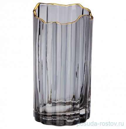 Ваза для цветов 20 см серая &quot;Отводка золото&quot; / 289415