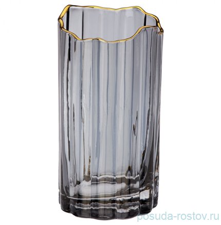 Ваза для цветов 20 см серая &quot;Отводка золото&quot; / 289415