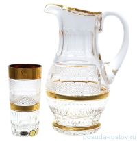 Набор для воды 7 предметов (кувшин 1,3 л + 6 стаканов 350 мл) &quot;Max Crystal /Хрусталь с золотом&quot; / 135872