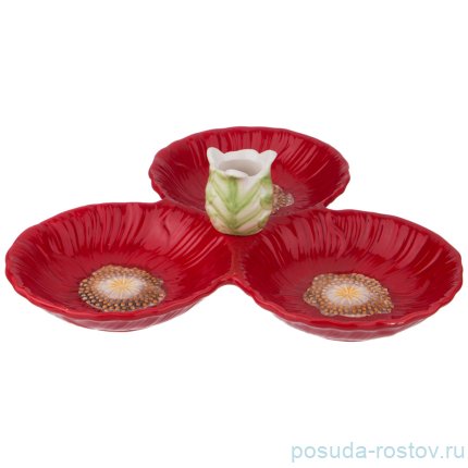 Менажница 30 х 10 см &quot;маковый цвет&quot; / 190311