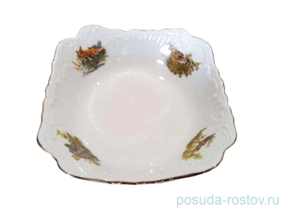 Салатник 14 см квадратный "Рококо /Охота" / 111492