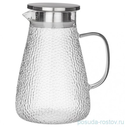 Кувшин для воды 1,2 л с крышкой платиновая ручка / 290891