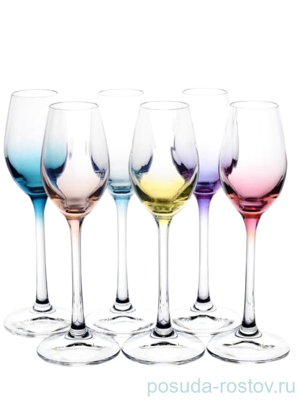 Рюмки 60 мл 6 шт "Виола /Оптика /Разноцветное дно" / 246580 Рюмки 60 мл 6 шт "Виола /Оптика /Разноцветное дно" / 246580