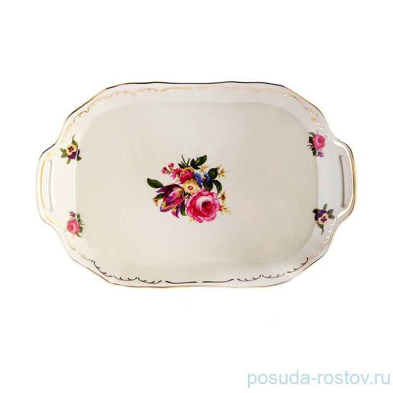 Поднос 23 х 15 см прямоугольный "Бернадотт /Полевой букет /СК" / 123967
