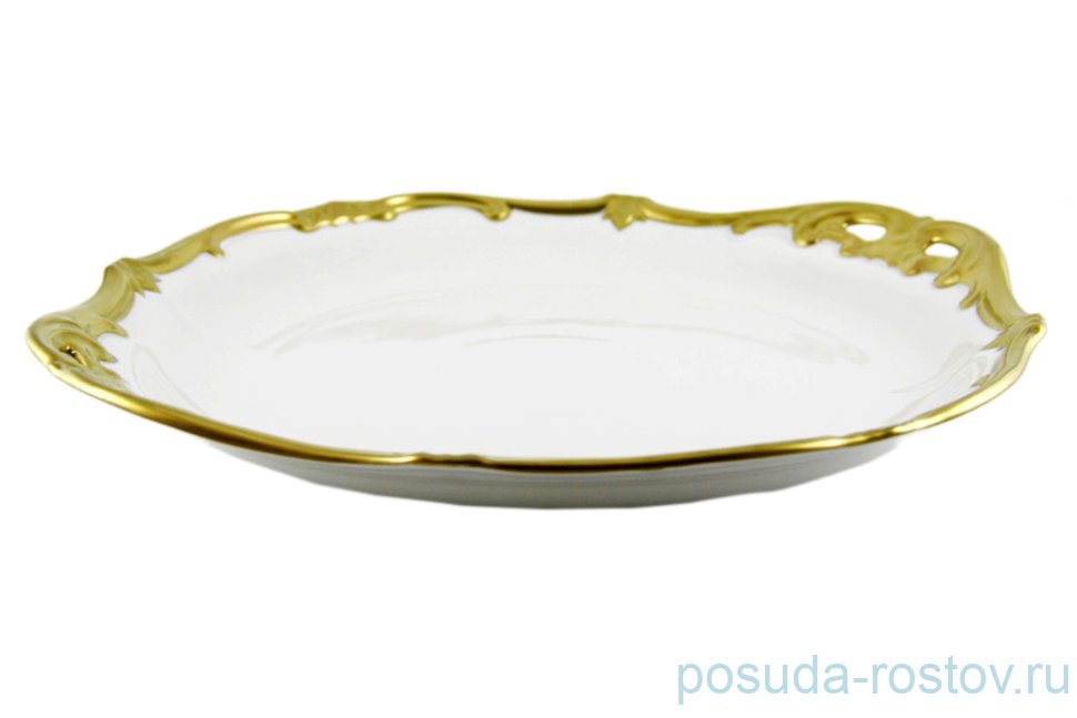 Блюдо 28 см круглое "Престиж /Золотая отводка" / 065685