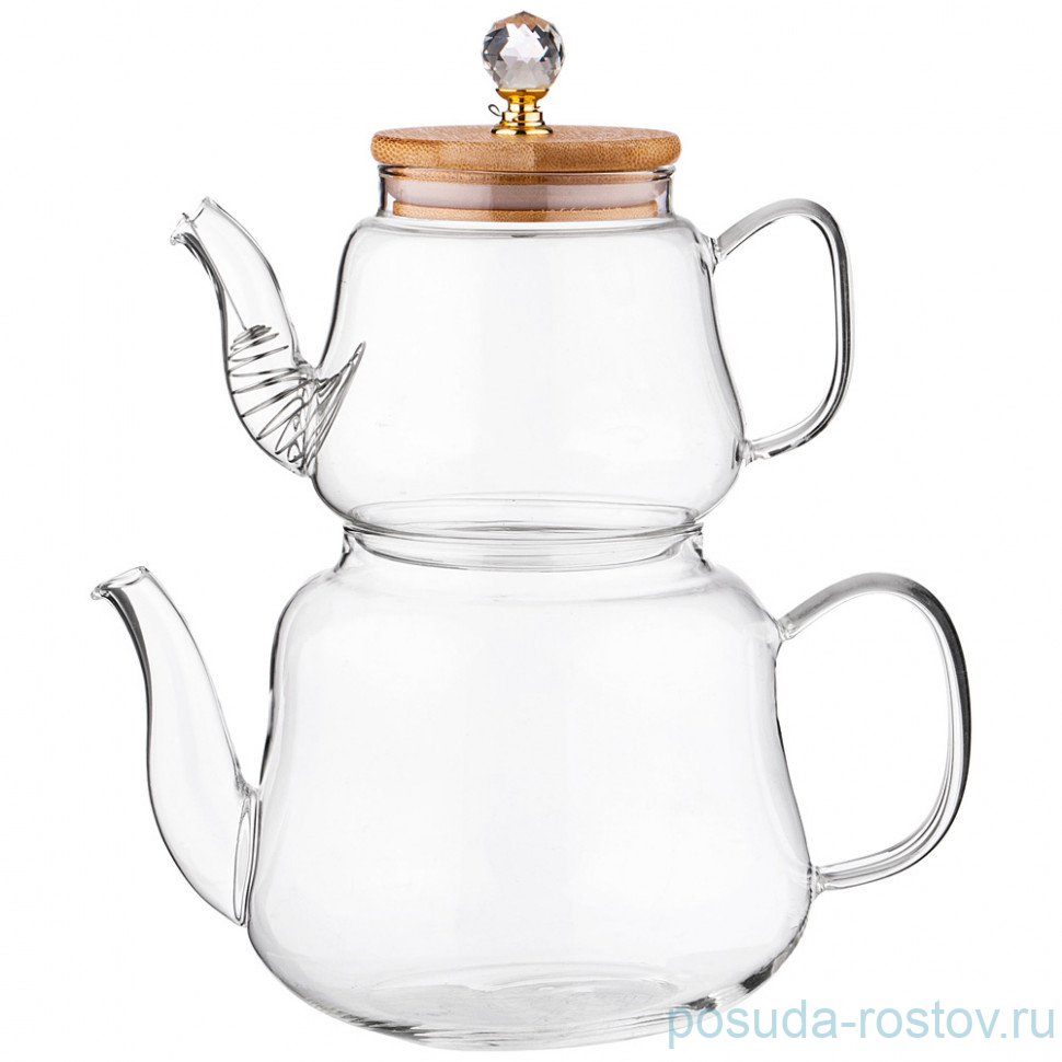 Набор чайников agness kristall 630/1500 мл цвет:прозрачный / 277244