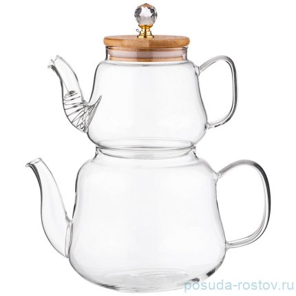 Набор чайников agness kristall 630/1500 мл цвет:прозрачный / 277244