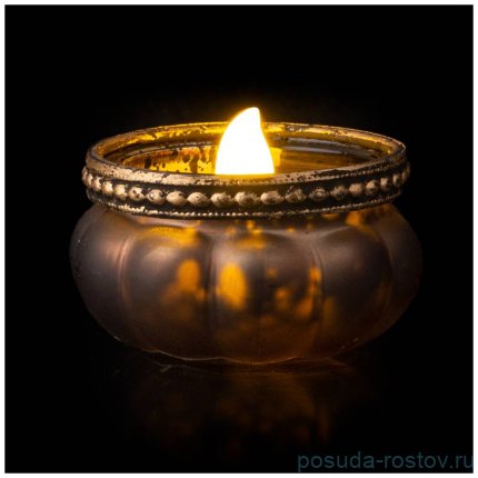 Подсвечник 6 х 6 х 3,5 см &quot;бухара&quot; с металлическими элементами коричневый (3шт.) / 272854