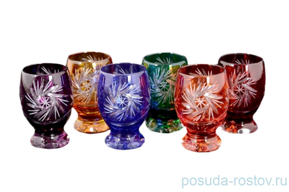 Стопки 6 шт "Резные цветные" / 124845 Стопки 6 шт "Резные цветные" / 124845