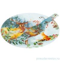 Тарелка для торта 28 см с лопаткой &quot;Зимняя сказка /Звери&quot; / 268488