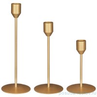 Набор подсвечников 8 х 24/19/14 см 3 шт золотые &quot;Трио&quot; / 296955