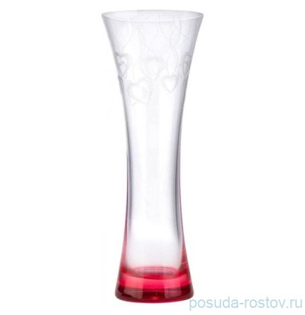 Ваза для цветов 19,5 см красное дно &quot;Сердца&quot; / 303518