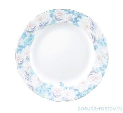 Набор тарелок 25 см 6 шт &quot;Роза /Голубая роза /платина&quot; / 232346