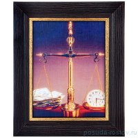 Картина 17 х 22 см &quot;Весы&quot; /рамка венге с золотом / 275106