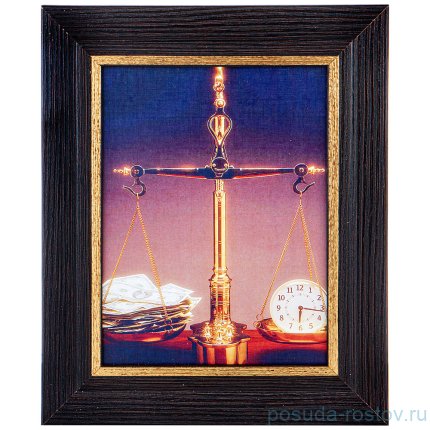 Картина 17 х 22 см &quot;Весы&quot; /рамка венге с золотом / 275106