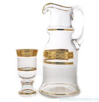 Набор для воды 7 предметов (кувшин + 6 стаканов) &quot;Королевский /Каро /Золото 6011&quot; / 092587