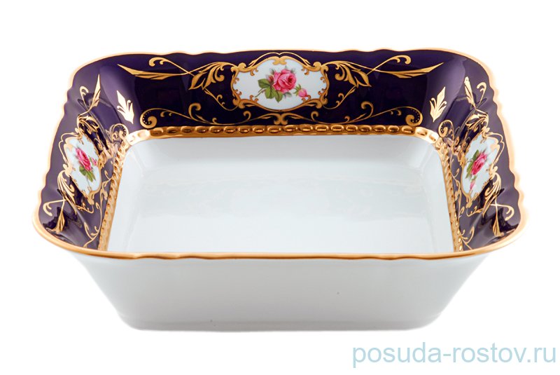 Салатник 25 см квадратный "Соната /Роза /Кобальт" / 158096 Салатник 25 см квадратный "Соната /Роза /Кобальт" / 158096