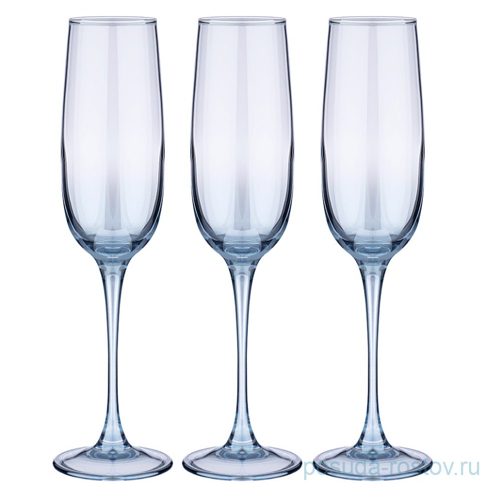 Бокалы для шампанского 175 мл 3 шт "черное море /омбре" / 250867 Бокалы для шампанского 175 мл 3 шт "черное море /омбре" / 250867