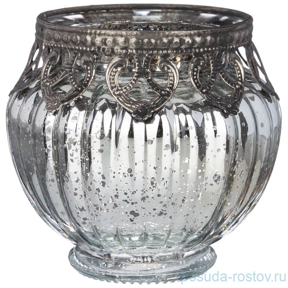 Подсвечник 9,5 х 9,5 х 9 см "Измир" с металлическими элементами / 272899 Подсвечник 9,5 х 9,5 х 9 см "Измир" с металлическими элементами / 272899