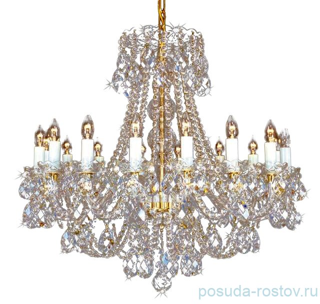 Люстра 16 рожковая золотые плафоны "Биджов" / 110069