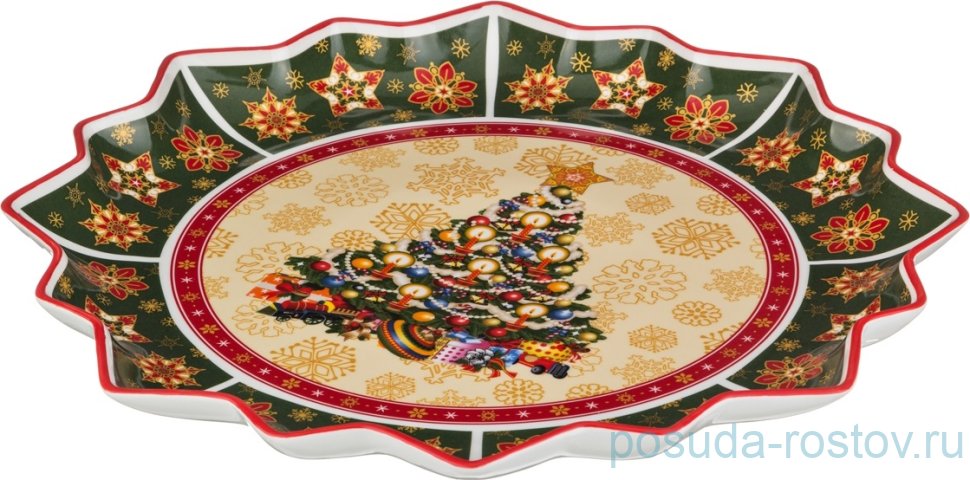 Блюдо 38 х 4 см круглое "Christmas Collection /Ёлка" / 192346