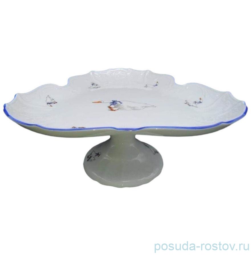 Поднос 35 х 14 см н/н треугольный "Бернадотт /Гуси" / 314190