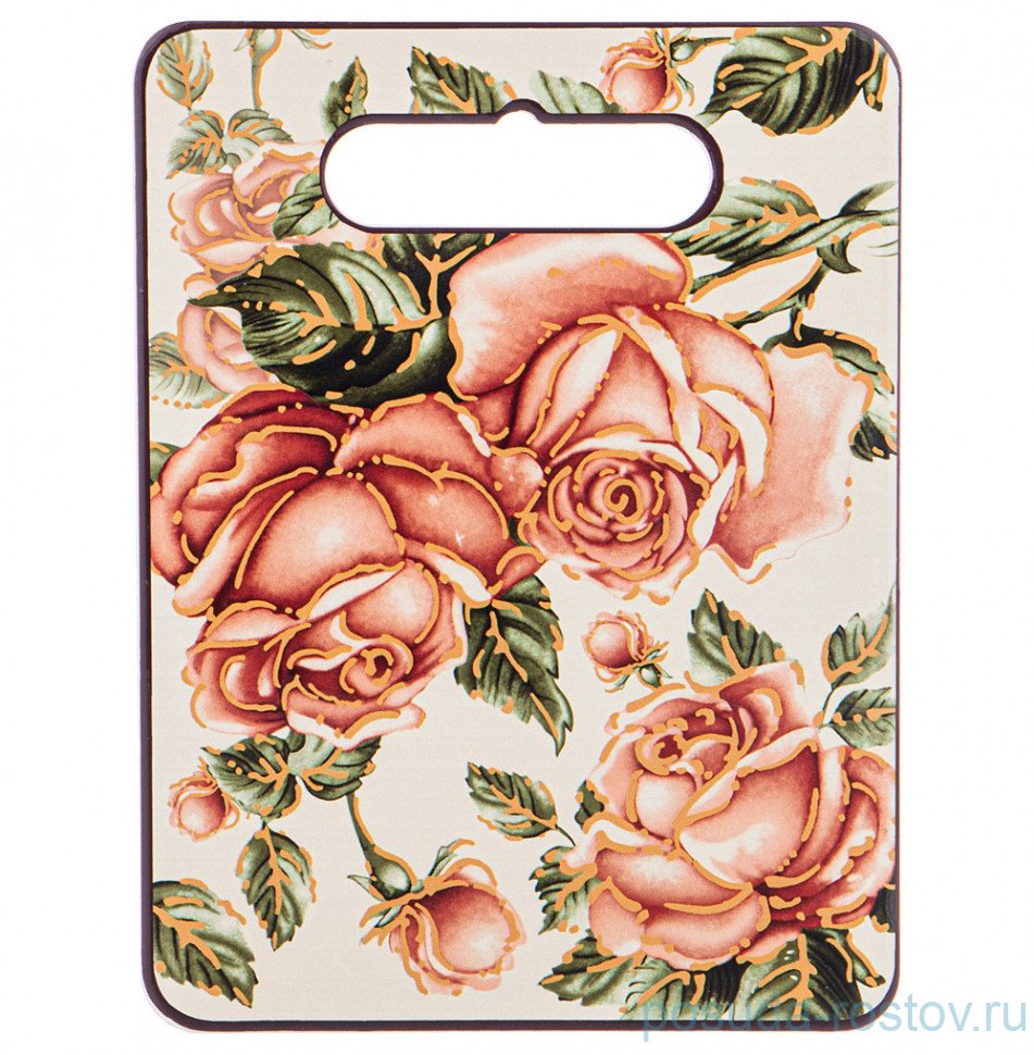 Подставка под горячее 20 х 15 х 1 см прямоугольная с ручкой "Корейская роза" / 234419 Подставка под горячее 20 х 15 х 1 см прямоугольная с ручкой "Корейская роза" / 234419