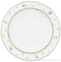 Набор тарелок 23 см 6 шт глубокие  &quot;Менуэт /Роза /зеленая отводка&quot; / 157611
