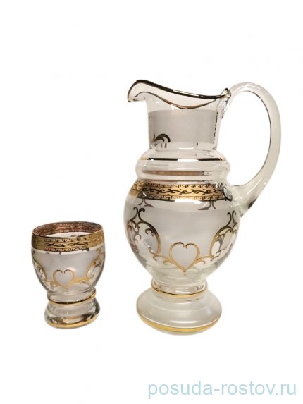 Набор для воды 7 предметов (кувшин 1,25 л + 6 стаканов по 290 мл) &quot;Антик золото&quot; / 114976