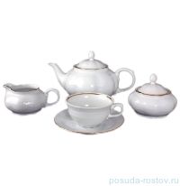 Чайный сервиз на 6 персон 15 предметов &quot;Николь /Отводка золото&quot; / 037504