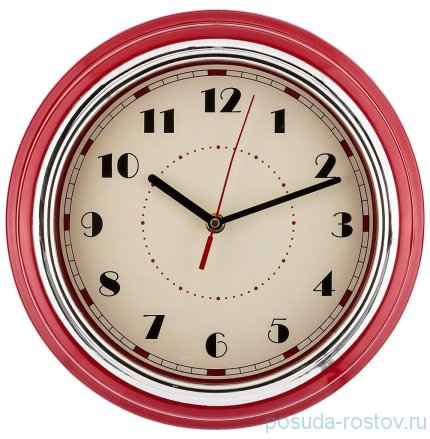 Часы настенные 29,8 х 29,8 х 9,5 см кварцевые красные &quot;LOVELY HOME&quot; / 187974