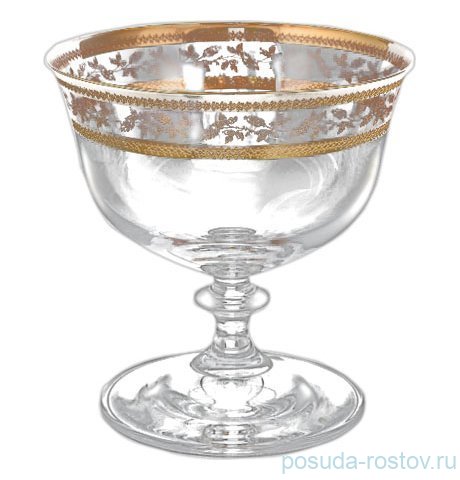 Креманки/мартинки 280 мл 4 шт "Анжела /Золотые листики" / 098441 Креманки/мартинки 280 мл 4 шт "Анжела /Золотые листики" / 098441