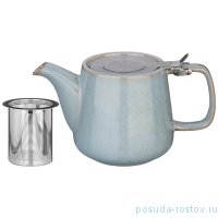Заварочный чайник 500 мл с металлическим ситечком и крышкой серо-голубой &quot;Luster&quot; / 228664