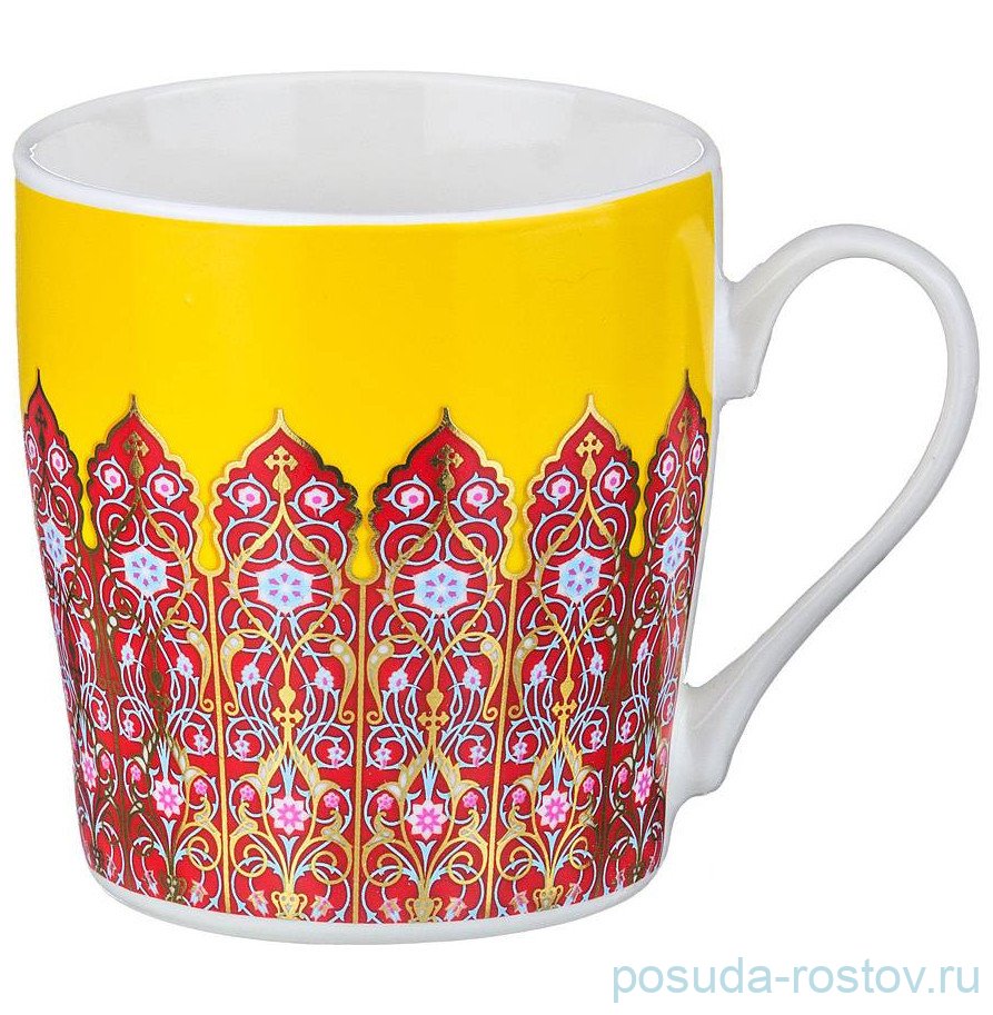 Кружка 250 мл красно-жёлтая "Орнамент" / 244352