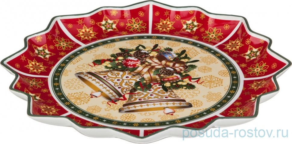 Блюдо 38 х 4 см круглое "christmas collection /колокольчики" / 192347