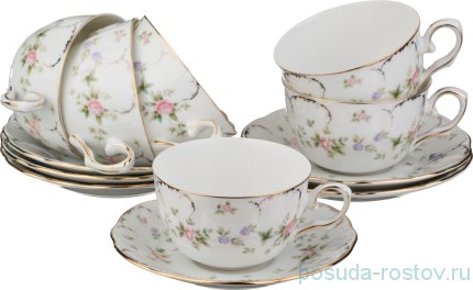 Набор чайных пар 200 мл 6 шт &quot;квинсдей&quot; / 193712