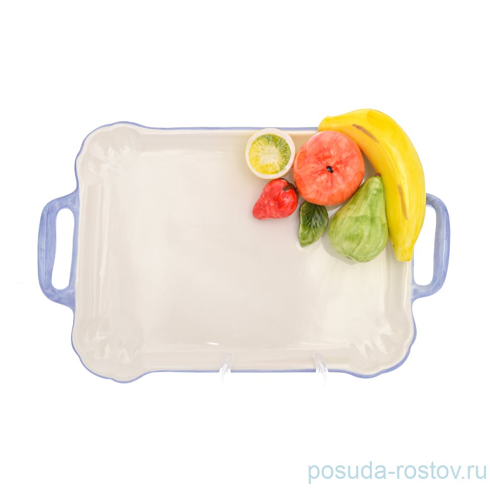 Поднос 36 х 26 см прямоугольный с ручками "Фрукты" / 247853 Поднос 36 х 26 см прямоугольный с ручками "Фрукты" / 247853