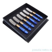 Столовые приборы 6 предметов Ножи для масла &quot;D&amp;D /Виктория&quot; синяя ручка  / 201546