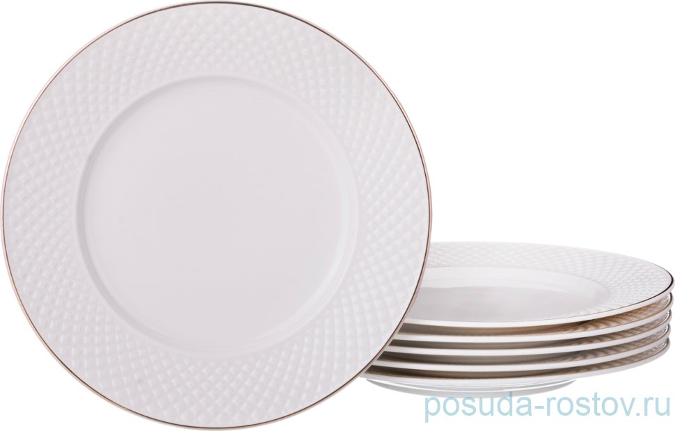Набор тарелок 19 см 6 шт "диаманд голд" / 211101 Набор тарелок 19 см 6 шт "диаманд голд" / 211101
