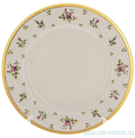 Блюдо 32 см круглое &quot;Констанц /Примавера золото /Розочки&quot; крем / 210780